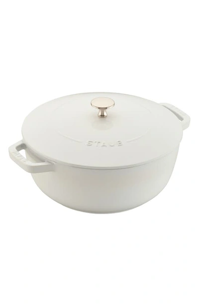 Shop Staub 3.75-quart Enameled Cast Iron French Oven In Matte White