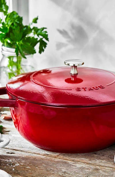 Shop Staub 3.75-quart Enameled Cast Iron French Oven In Red