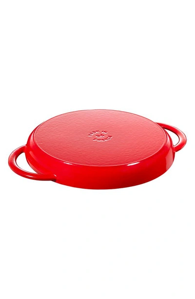 Shop Staub 10-inch Round Enameled Cast Iron Double Handle Grill Pan In Cherry