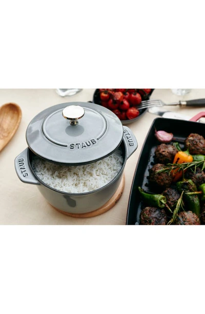 Shop Staub 1.5-quart Enameled Petite Cast Iron French/dutch Oven In Graphite