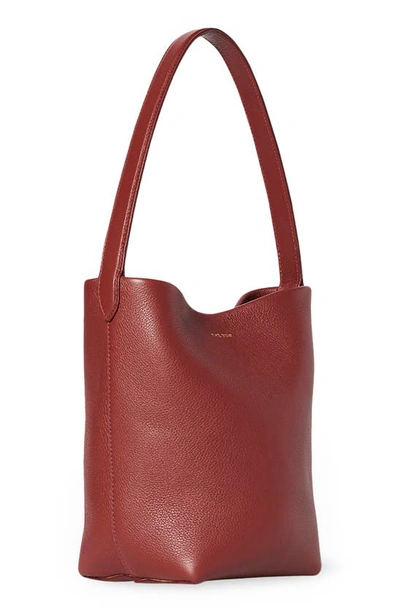 Shop The Row Small Park North/south Leather Tote In Terracotta Shag
