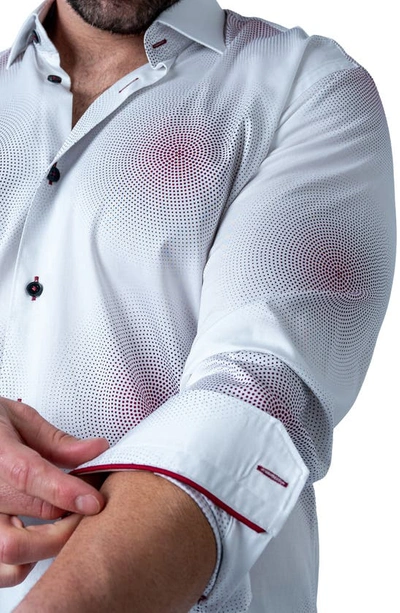 Shop Maceoo Fibonacci Radius Regular Fit Cotton Button-up Shirt In White