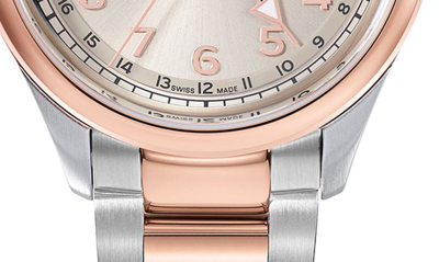 Shop Ferragamo Timeless Watch, 40mm In Ip Rose Gold/ Stainless Steel