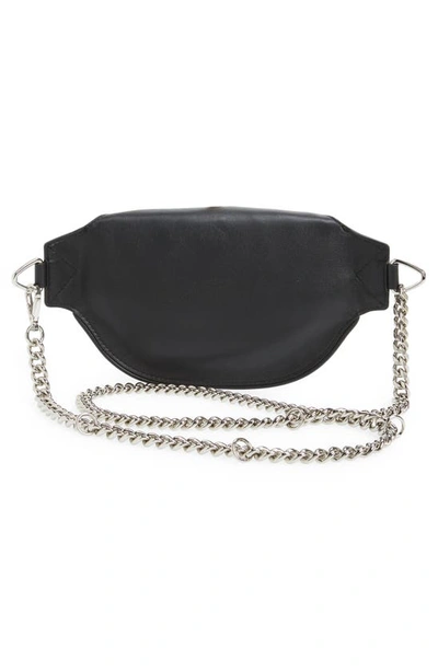 Shop Alexander Mcqueen Chain Strap Leather Belt Bag In Black