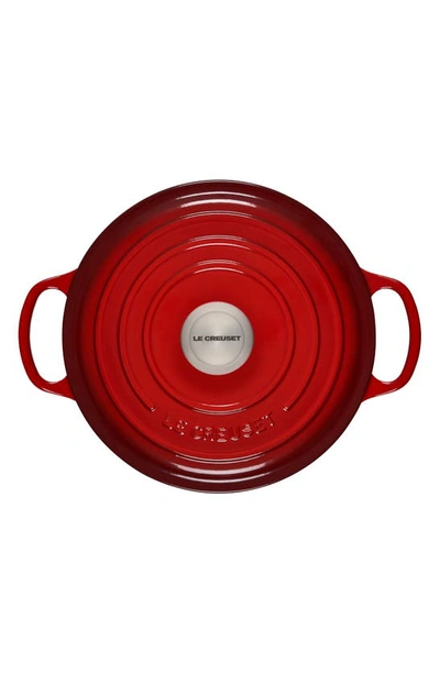 Shop Le Creuset Signature 4.5-quart Round Enamel Cast Iron Dutch Oven In Cerise