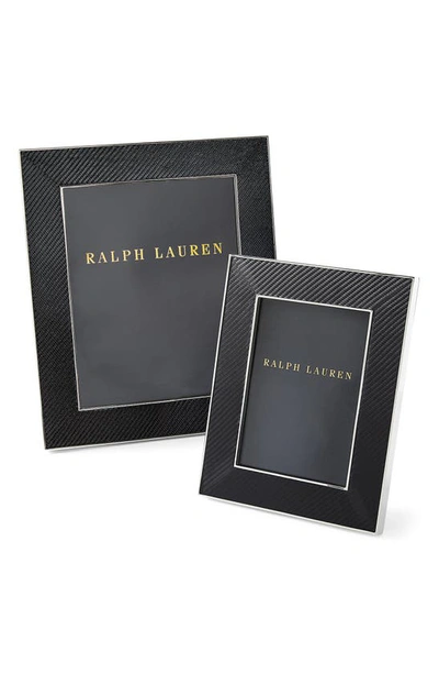 Shop Ralph Lauren Sutton Embossed Leather Picture Frame In Black