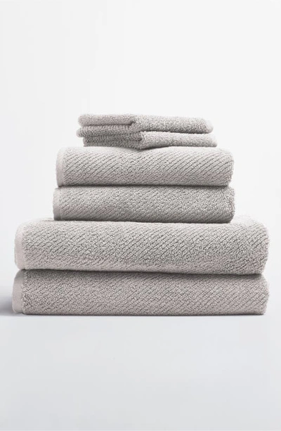 Shop Coyuchi Air Weight® 6-piece Organic Cotton Bath Towel, Hand Towel & Washcloth Set In Fog