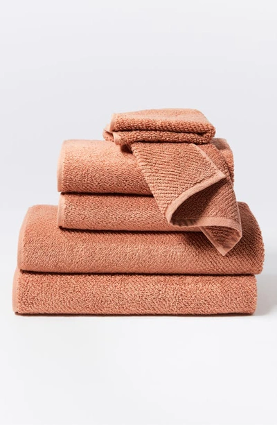 Shop Coyuchi Air Weight® 6-piece Organic Cotton Bath Towel, Hand Towel & Washcloth Set In Dusty Coral