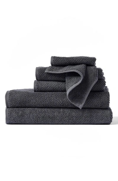 Shop Coyuchi Air Weight® 6-piece Organic Cotton Bath Towel, Hand Towel & Washcloth Set In Shadow