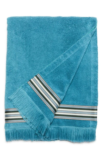 Shop Loro Piana The Suitcase Stripe Cotton Beach Towel In Agave/ Sea Breeze