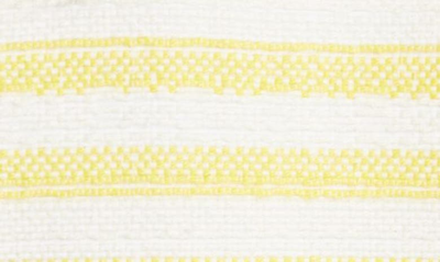 Zimmermann High Tide Cropped Button-embellished Striped Cotton-blend Top In Yellow/ Cream Stripe