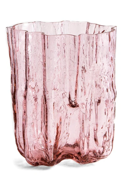 Shop Kosta Boda Crackle Pink Tall Glass Vase