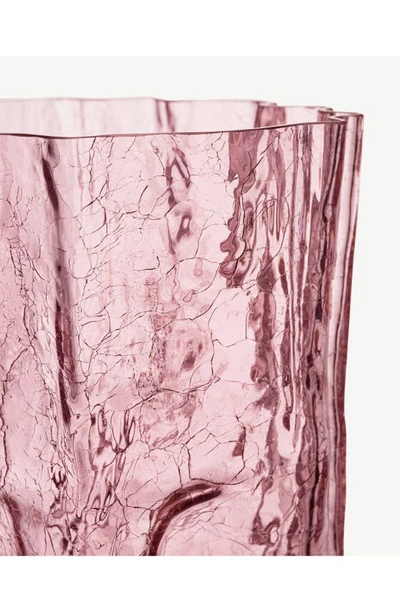 Shop Kosta Boda Crackle Pink Tall Glass Vase
