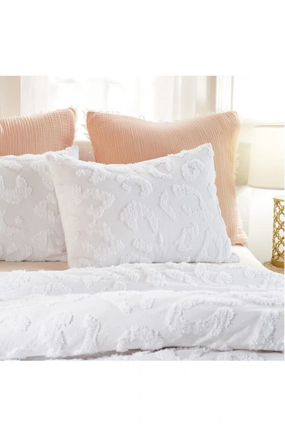 Peri Home Chenille Leopard Duvet Cover & Sham Set In White