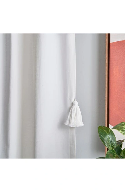 Shop Peri Home Chunky Tassel Set Of 2 Window Panels In White W/ White Tassel