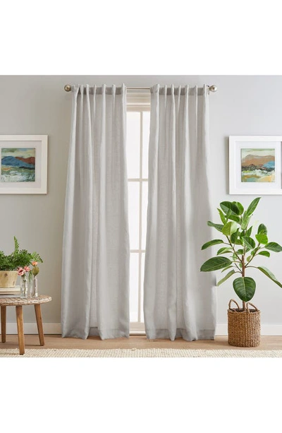 Shop Peri Home Set Of 2 Linen Curtain Panels In Silver