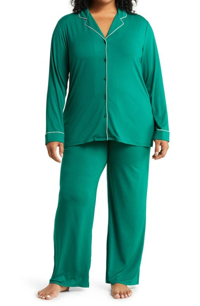 Shop Nordstrom Moonlight Eco Knit Pajamas In Green Evergreen