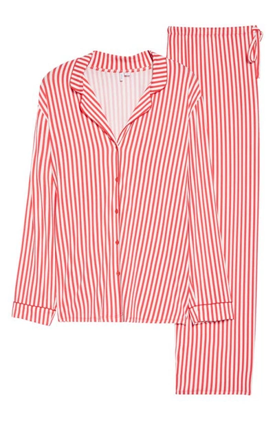 Shop Nordstrom Moonlight Eco Pajamas In Red Lollipop Ticking Stripe