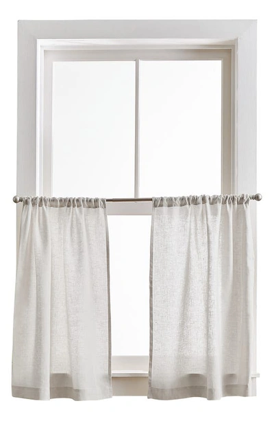 Shop Peri Home Set Of 2 Linen Half Window Panels In Silver