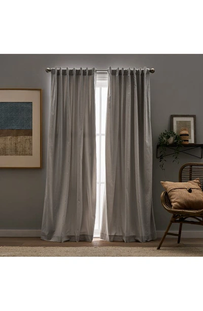 Shop Peri Home Sanctuary Set Of 2 Lined Linen Curtain Panels In Silver