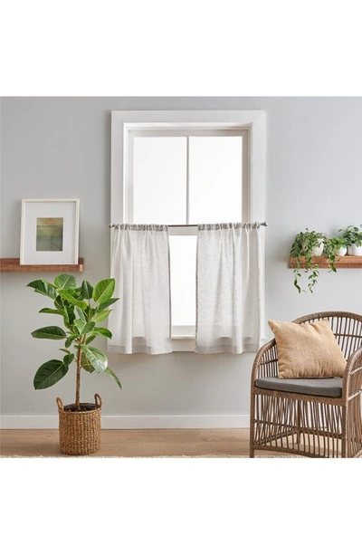 Shop Peri Home Set Of 2 Linen Half Window Panels In Silver