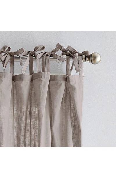Peri Home Cotton Sheer 95 X 50 Tie Tab Window Panel, Pair In Beige