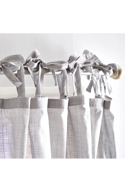 Peri Home Cotton Sheer 84 X 50 Tie Tab Window Panel, Pair In Silver