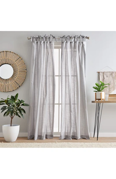 Shop Peri Home Set Of 2 Sheer Cotton Window Panels In Silver