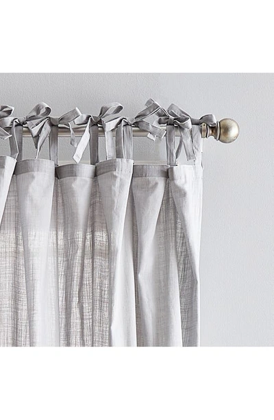 Peri Home Cotton Sheer 84 X 50 Tie Tab Window Panel, Pair In Silver