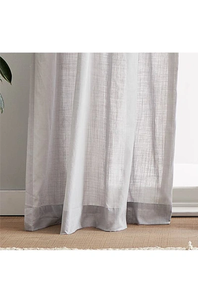 Peri Home Cotton Sheer 84 X 50 Tie Tab Window Panel, Pair In Silver