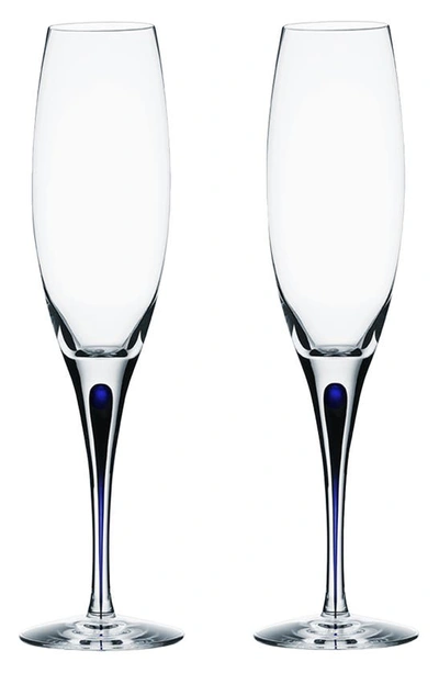 Shop Orrefors Intermezzo Set Of 2 Champagne Flutes In Clear