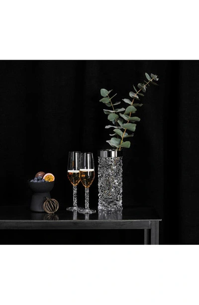 Orrefors Set Of 2 Carat Champagne Flute Glasses In Clear