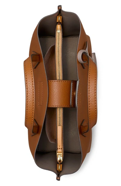 Tory Burch Sm Perry Triple-compartment Leather Tote In Light Umber