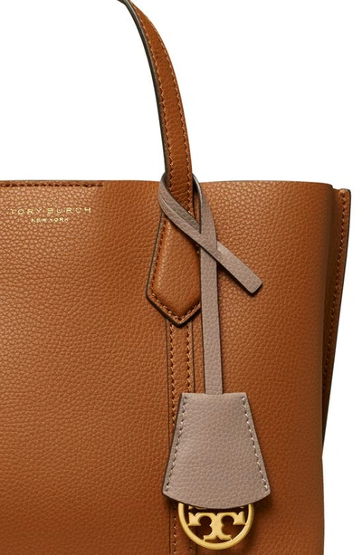 Tory Burch Sm Perry Triple-compartment Leather Tote In Light Umber