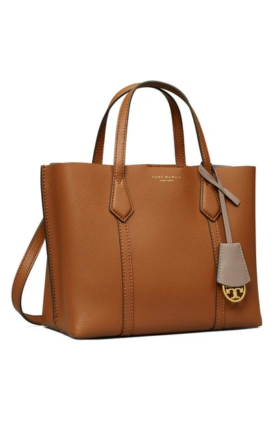 Tory Burch Sm Perry Triple-compartment Leather Tote In Light Umber