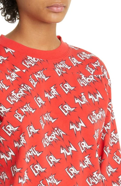 Shop Erl Gender Inclusive Print Long Sleeve Graphic Tee In Red
