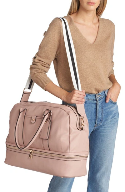 Shop Mali + Lili Large Riley Vegan Leather Weekend Travel Bag In Mauve