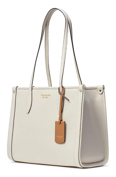 Kate Spade Market Pebbled Leather Medium Tote In Parchment | ModeSens