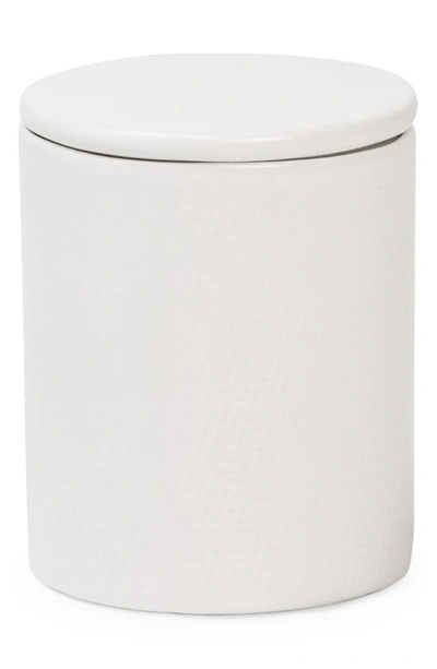 Shop Pigeon & Poodle Pigeon And Poodle Cordoba Textured Ceramic Wastebasket In White Burlap