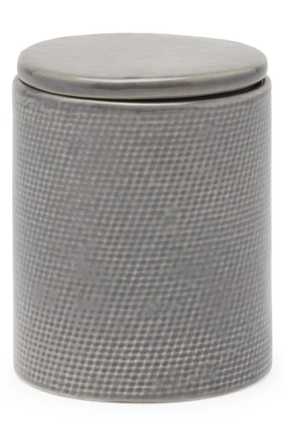 Pigeon & Poodle Cordoba Round Ceramic Storage Canister In Gray Burlap