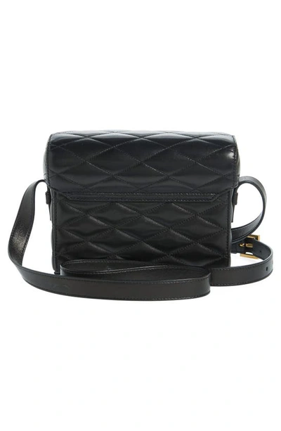 Shop Saint Laurent Logo Quilted Patent Leather Camera Crossbody Bag In Nero