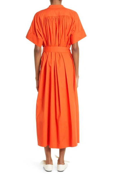 Shop Co Gathered Belted Tton Midi Dress In 622 Punch