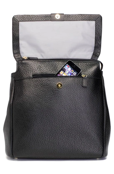 Shop Storksak St. James Convertible Leather Diaper Backpack In Black