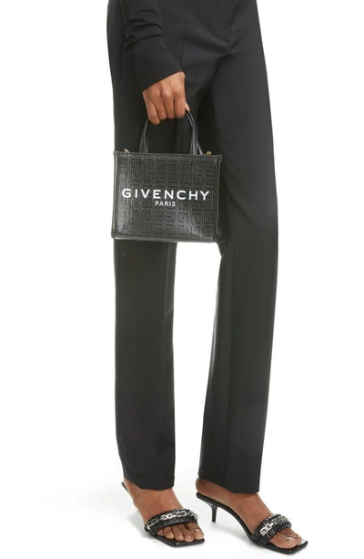 Shop Givenchy Mini G-tote Canvas Tote In Black