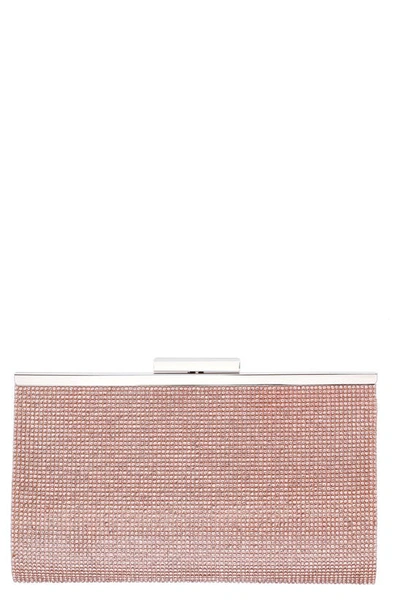 Nina Crystal Frame Clutch In Rosegold