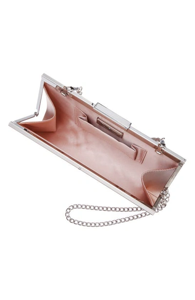 Nina Crystal Frame Clutch In Rosegold