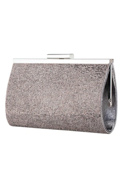 Shop Nina Crystal Frame Clutch In Gunmetal Metallic