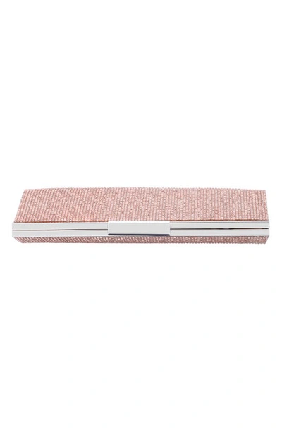 Nina Crystal Frame Clutch In Rosegold