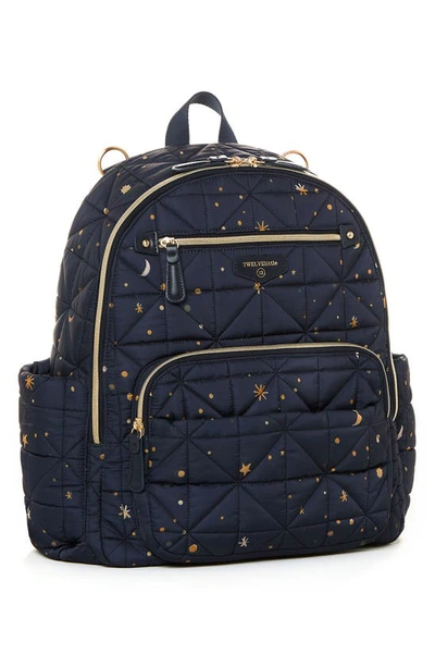 Shop Twelvelittle Companion Quilted Water Resistant Nylon Diaper Backpack In Midnight