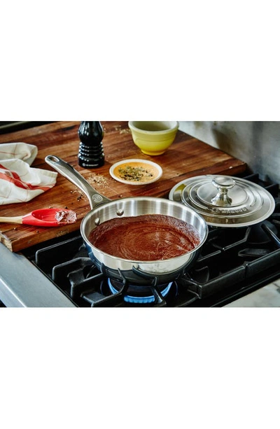 Shop Le Creuset 2-quart Stainless Steel Saucier Pan With Lid In Stanless Steel